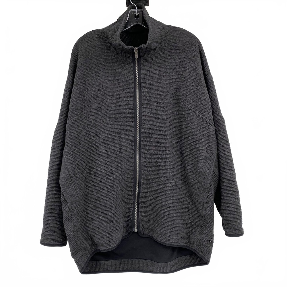 lululemon athletica Gray Black Peaceful Moments Zip-Up Jacket | Womens 8